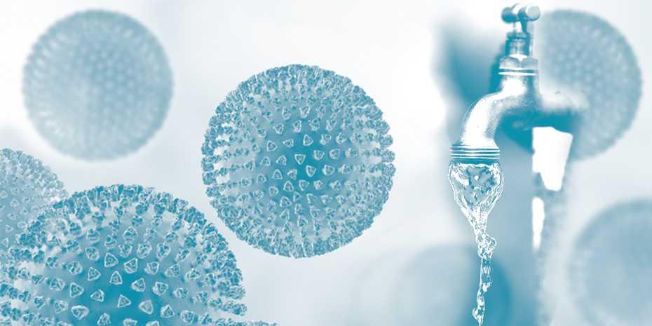 A new filter membrane removes viruses from the water and makes drinking water safe. (Images: iStock / Colourbox; montage: Katja Schubert)