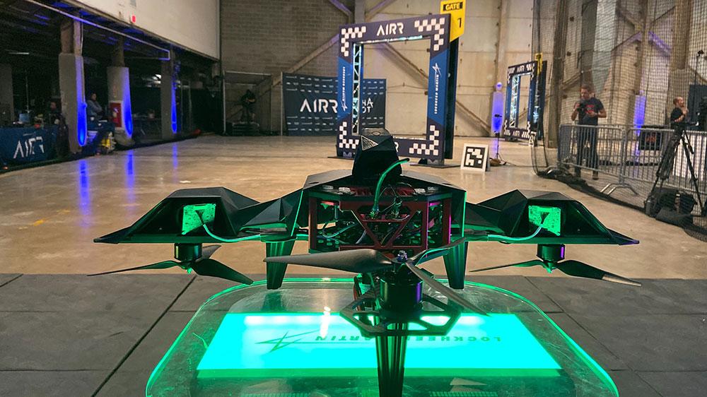 Ready to go:The drone of Davide Scaramuzza's team at the start of the international drone race. (Image: UZH)
