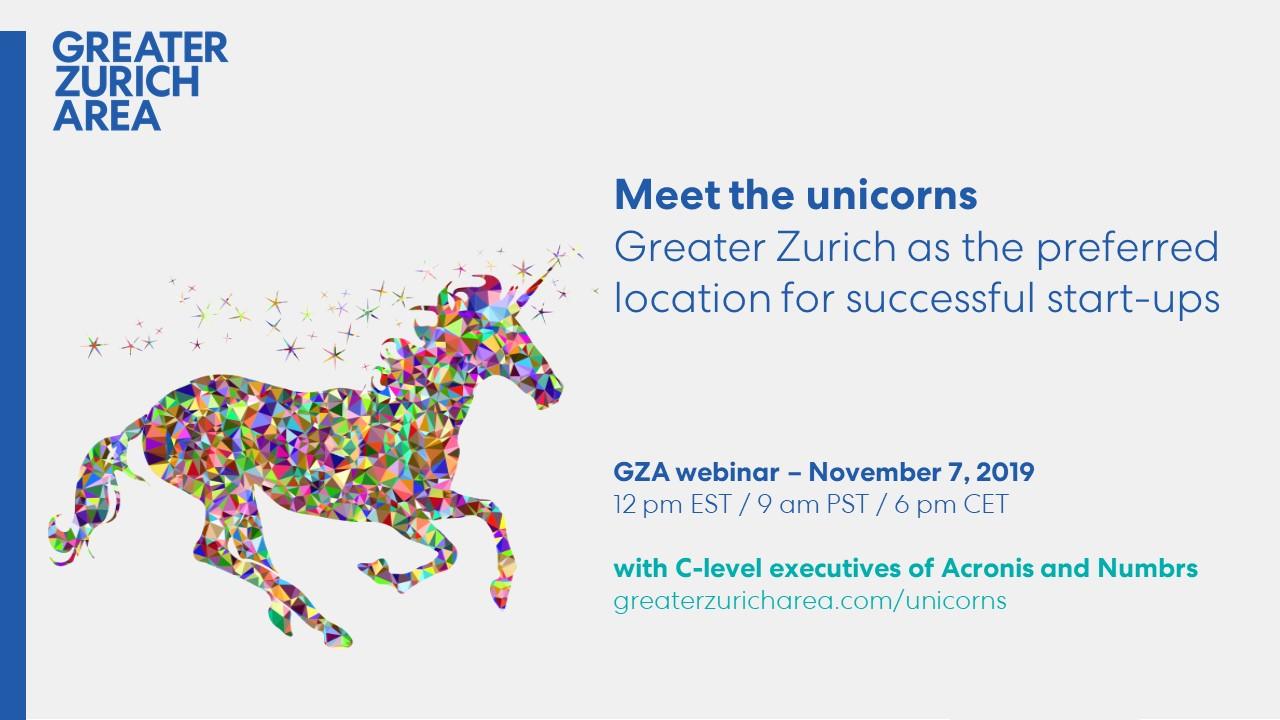 Webinar Meet the unicorns - Greater Zurich as a start-up location